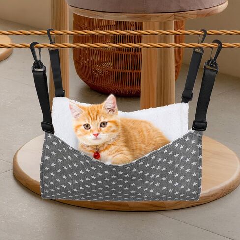 Sosoport 2pcs Cat Hammock for Cage Hanging Hammock Abeet Ammock for Cage قابلة للانعكاس معلق السرير الأشرطة والمواد البلاستيكية in Kuwait