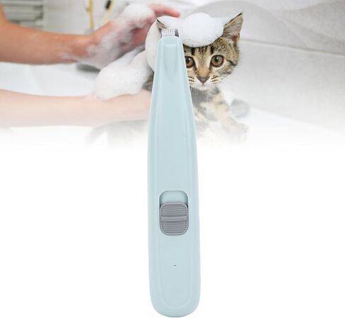 plplaaoo Pet Foot Hair Trimmer Low Noise Rechargeable Electric Cat Dog Grooming Clipper for Hair Around Eyes Ears Face Plastic 16.5 x 3cm (Green) in Saudi Arabia