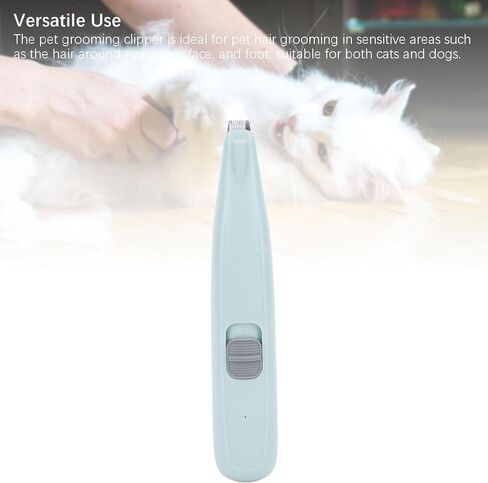 plplaaoo Pet Foot Hair Trimmer Low Noise Rechargeable Electric Cat Dog Grooming Clipper for Hair Around Eyes Ears Face Plastic 16.5 x 3cm (Green) in Saudi Arabia