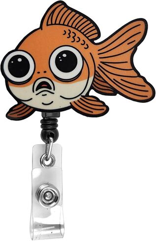 بكرة شارة Goldfish ، بكرة شارة قابلة للتبديل ، حامل معرف الشارة القابل للاسترخاف اللطيف للممرضة ، الطالب ، RN (Topper فقط) in Saudi Arabia