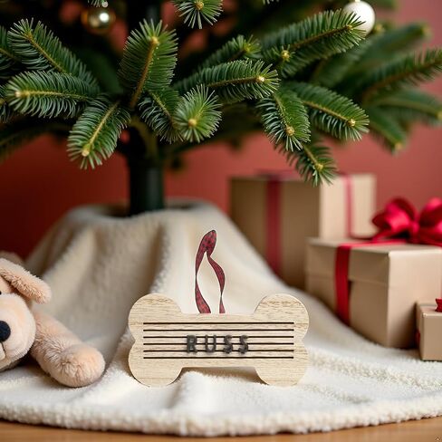 Pearhead Meowy Christmas Wooden Ornament, Pet Picture Frame Rustic Ornament, Cat Christmas Tree Ornament Keepsake in Kuwait