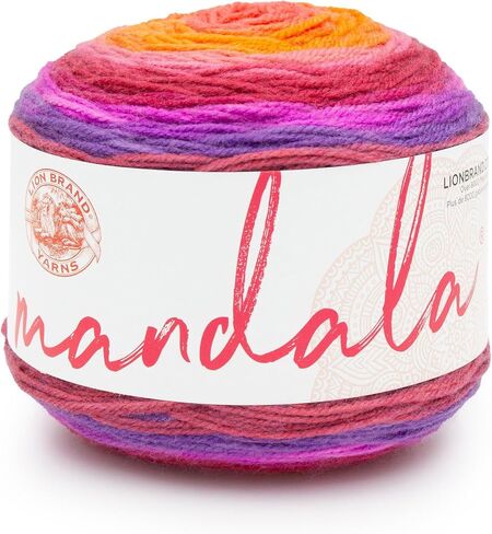 Lion Brand Yarn, Multicolor Varigated Mandala Yarn for Crocheting and Knitting, Craft Yarn, Banshee, 1 Pack in Saudi Arabia