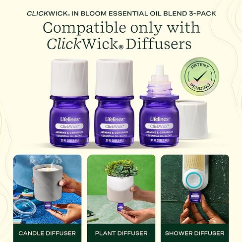 مزيج الزيوت العطرية ClickWick، عبوتان: في بلوم وبستان الحمضيات، من أجل شرايين الحياة، موزعات الزيوت العطرية ClickWick، 100% زيوت عطرية نقية ونباتات من مصادر مستدامة، 0.5 أونصة سائلة in Saudi Arabia