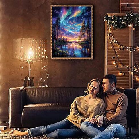 Tiwabb Aurora Starry Night Stamped Cross Stitch Kits for Adults Beginners in Saudi Arabia