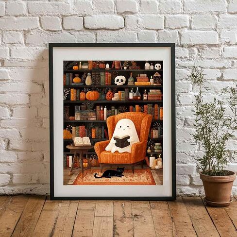 WRTCPOC لطيف هالوين الأشباح DIY مختومة كروس غرز مجموعات للبالغين القراءة الكتب 11CT NEEELEPOINT التطريز Cross Cross Stitch Kits Decoration in Kuwait