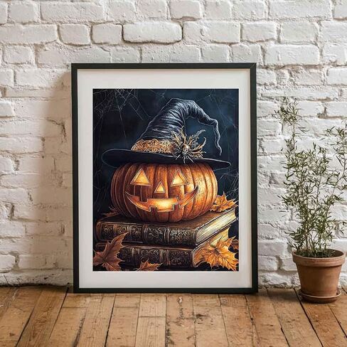 WRTCPOC Cute Halloween Ghosts DIY Stamped Cross Stitch Kits for Adults The Ghost Reading The Books 11CT Needlepoint Embroidery Counted Cross Stitch Kits Study Room Decoration in Saudi Arabia