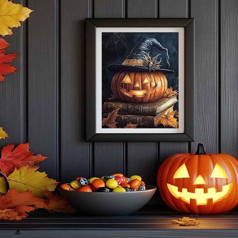WRTCPOC Cute Halloween Ghosts DIY Stamped Cross Stitch Kits for Adults The Ghost Reading The Books 11CT Needlepoint Embroidery Counted Cross Stitch Kits Study Room Decoration in Saudi Arabia
