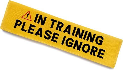 in Training Please Ignore Leash Sleeve, Funny Yellow Dog Alert Hanging ID Patch Tag, Do Not Pet Working Leash Wrap, Pet Birthday Gifts for Dog Owners in Kuwait