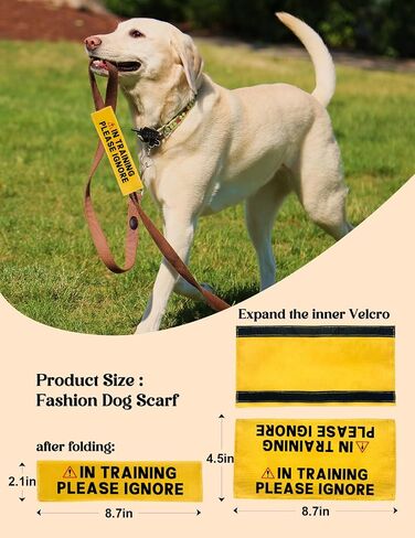 in Training Please Ignore Leash Sleeve, Funny Yellow Dog Alert Hanging ID Patch Tag, Do Not Pet Working Leash Wrap, Pet Birthday Gifts for Dog Owners in Kuwait