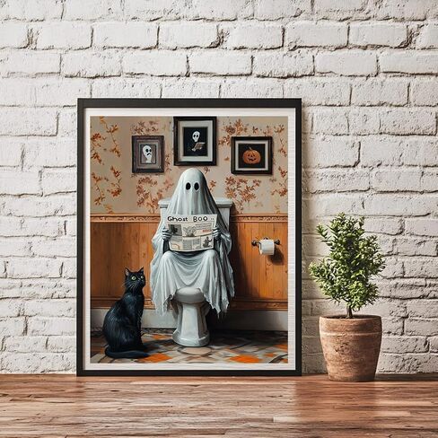 WRTCPOC لطيف هالوين الأشباح DIY مختومة كروس غرز مجموعات للبالغين القراءة الكتب 11CT NEEELEPOINT التطريز Cross Cross Stitch Kits Decoration in Kuwait