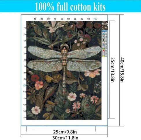 Starry Night Stamped Cross Stitch Kits for Adults - Lake Tree Embroidery Kits for Beginners Adults,11 CT Patterns Dimensions Counted Cross Stitch Kits for Adults Arts Craft 12x16 inch in Kuwait