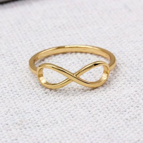 Infinity Love Knot Promise Ring New 925 Sterling Silver Plated Cute Band Stackable Wedding Bands Rings for Women Infinity Forever Love (6, Yellow Gold) in Saudi Arabia