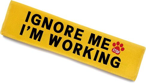 in Training Please Ignore Leash Sleeve, Funny Yellow Dog Alert Hanging ID Patch Tag, Do Not Pet Working Leash Wrap, Pet Birthday Gifts for Dog Owners in Kuwait