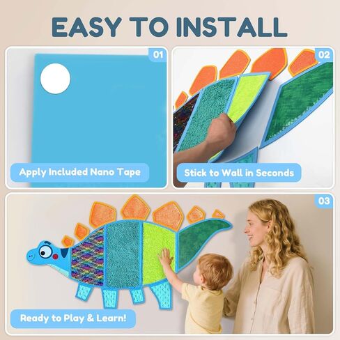 Sensory Wall Panel for Kids, 16 Pcs Assorted Textured Sensory Mats for Kids Room Wall Decor, Wall Stickers Decor for Classroom in Saudi Arabia