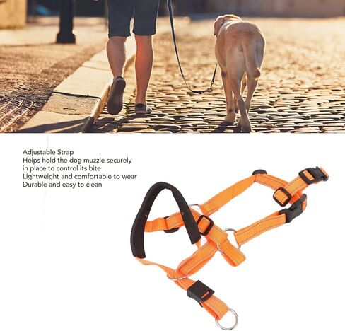 Fdit Dog Collar Dog Halter with Safety Strap, Pet Headcollar Stops Pets from Pulling for Outdoor Walk (L) in Saudi Arabia