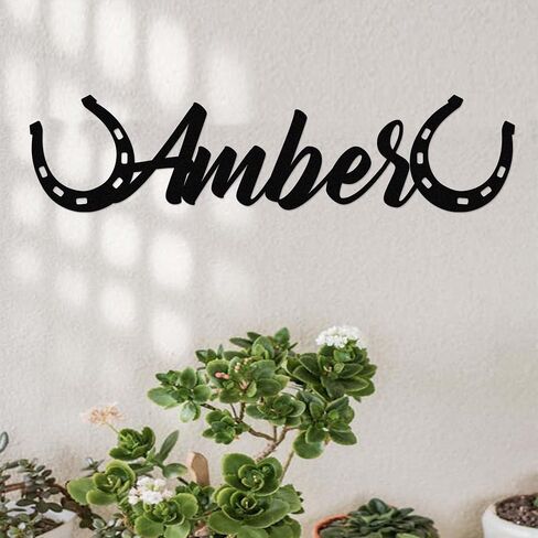 Custom Metal Horse Stall Name Plate with Horseshoe Horse Sign Decor Personalized Horse Name Sign Horse Ranch Barn Farm Door Signs Stable Decor Metal Wall Art in Saudi Arabia