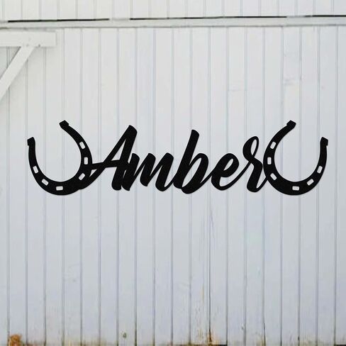 Custom Metal Horse Stall Name Plate with Horseshoe Horse Sign Decor Personalized Horse Name Sign Horse Ranch Barn Farm Door Signs Stable Decor Metal Wall Art in Saudi Arabia