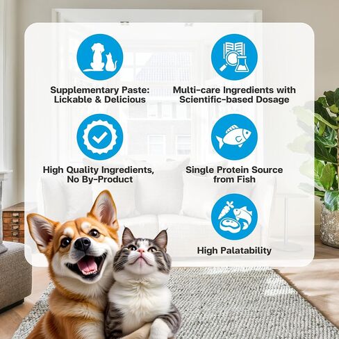 الألياف للقطط والكلاب - سمك التونة مع سمك السلمون - Cat Hairball Remedy & Cat Catpation Relief - 6 ألياف وظيفية مع prebiotics لصحة الأمعاء ، والسيطرة على كرة الشعر - 30 كيس in Saudi Arabia