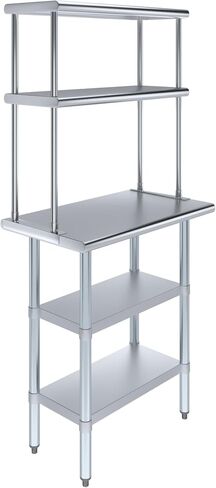 طاولة عمل من الفولاذ المقاوم للصدأ مع 2 رفوف | طاولة NSF (18 "× 30" مع 2 رفوف + 12 " in Kuwait