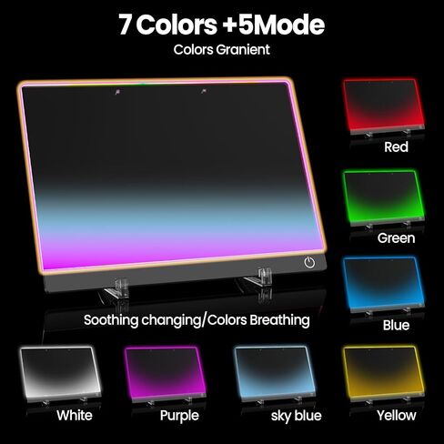 LED Note Board with Colors Light Board LED Message Board with Glow Acrylic Dry Erase Board with Light with 5 Modes Touch Control for Kids,Home/Bedroom/Store/Office/Gift (11.8 X 7.9) in Saudi Arabia