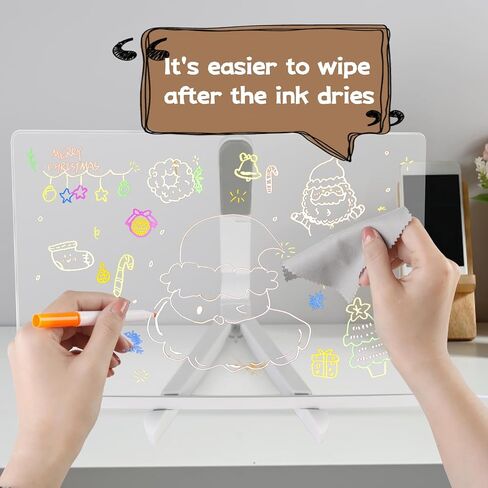 لوحة الرسم Lumiboard ، لوحة رسائل أكريليك مضيئة ، لوحة رسم قابلة للمحو ، 7 ألوان لوحة ملاحظات مع حامل قابل للتعديل ، للمنزل ، غرفة النوم ، المكتب ، الهدية (11.8 بوصة*7.9 بوصة) in Kuwait