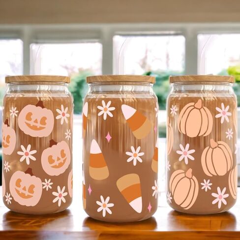 Personalized Tumbler Personalized Glass Tumbler with Birth Flower, Custom Glass Cup with Lids and Straws, Personalized Coffee Tumbler, Personalized Gift (Watercolor Floral Frosted Glass) in Kuwait