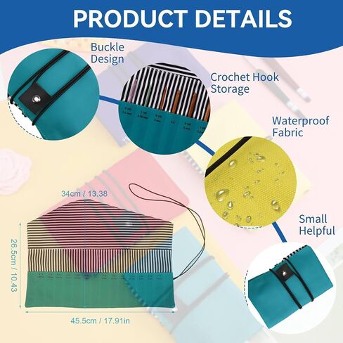 Crochet Hook Case,Knitting Needles Holder Case,Crochet Hook Rolling Organizer,Folding Oxford Cloth Portable Roll Up Knitting Needles Holder Case for Knitting Accessories(Green) in Saudi Arabia