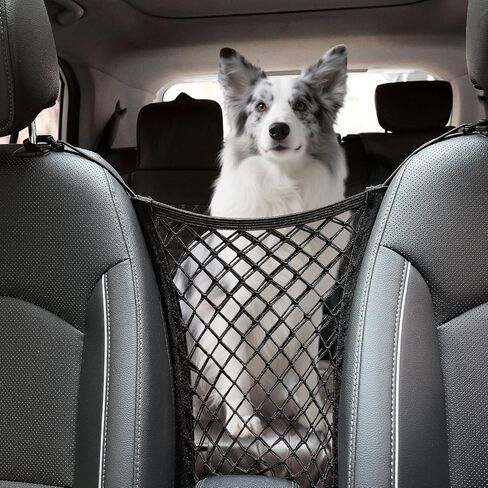 Dog Car Net Barrier for SUV， Upgraded Dog Travel Accessory with Organizers and Storage, Separates Pets from Passengers for Safely, organizes Essentials, Makes Trips Easier. in Saudi Arabia
