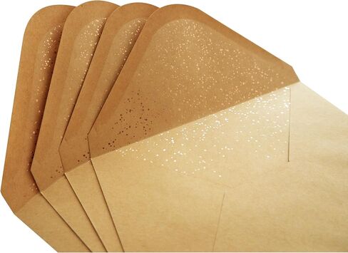 A7 Envelopes - V Flap Foil Linder Luxury Mailing A7 Envelopes for 5" x 7" Cards - for Wedding, Invitations, Baby Shower, Photos, Graduation, Birthday - 5.25" x 7.25" (50 Pack, Gold Round Confetti) in Kuwait