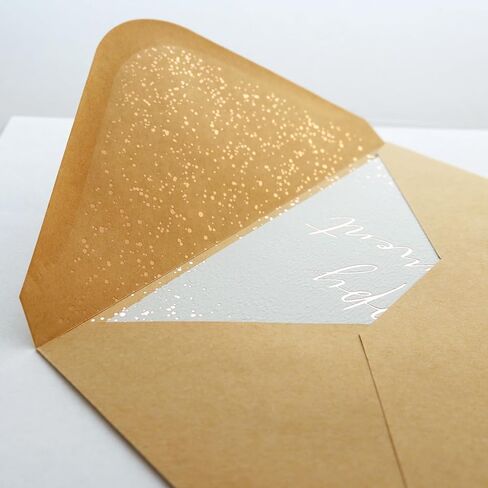 A7 Envelopes - V Flap Foil Linder Luxury Mailing A7 Envelopes for 5" x 7" Cards - for Wedding, Invitations, Baby Shower, Photos, Graduation, Birthday - 5.25" x 7.25" (50 Pack, Gold Round Confetti) in Kuwait