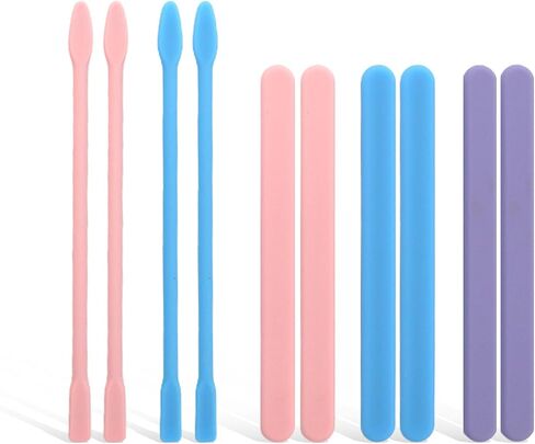 10 PCS Paint Stir Sticks, Reusable Silicone Stir Sticks, Blade Shaped Slimer Edges, Easy to Clean, Suitable for Resin, Epoxy, Liquid, Paint, DIY Crafts (Multiple Colors) in Saudi Arabia
