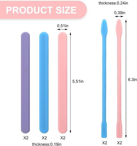 10 PCS Paint Stir Sticks, Reusable Silicone Stir Sticks, Blade Shaped Slimer Edges, Easy to Clean, Suitable for Resin, Epoxy, Liquid, Paint, DIY Crafts (Multiple Colors) in Saudi Arabia