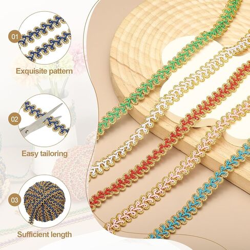uxcell 15 ياردة جديلة الدانتيل ، 1/2 بوصة مزخرفة التزيين in Saudi Arabia