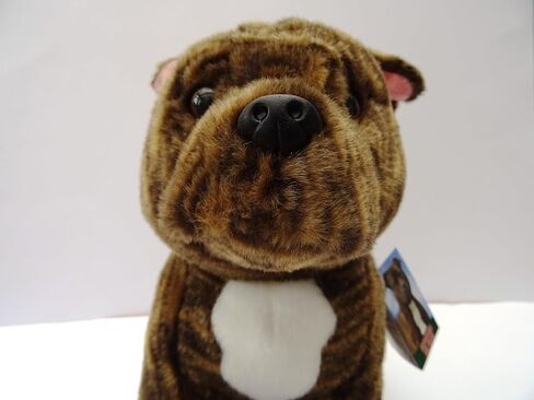 Brindle Staffordshire Bull Terrier Plush Toy Dog Plushie Can Be Personalized & Customized With An Engraved Tag, Collar and Stunning Gift Wrap in Kuwait