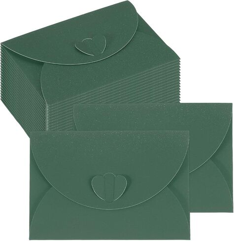 تتظاهر بطاقة Patikil Mini 4 "X2.8" ، حامل البطاقات اللطيف مع Heart Clasp لحفلات الزفاف عيد ميلاد تفضل بطاقات المعايدة التجارية (Blue Blue ، حزمة 50) in Kuwait