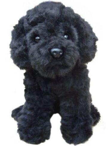 Black Golden Doodle 12" Plush Toy Dog Plushie Can Be Personalized & Customized With An Engraved Tag, Collar and Stunning Gift Wrap in Kuwait