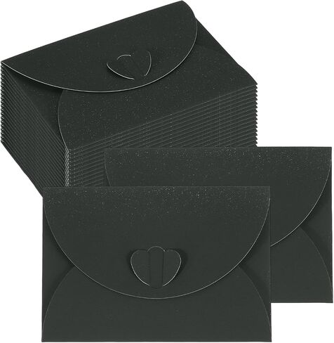 تتظاهر بطاقة Patikil Mini 4 "X2.8" ، حامل البطاقات اللطيف مع Heart Clasp لحفلات الزفاف عيد ميلاد تفضل بطاقات المعايدة التجارية (Blue Blue ، حزمة 50) in Kuwait