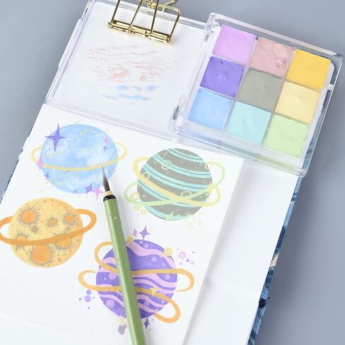 7 Wells Metallic Paint Storage Palette Box,Mini Travel Paint Palette Box for Watercolor Painting, Acrylic and Oil Painting Paint Saver with Lid and Mixing Tray in Saudi Arabia