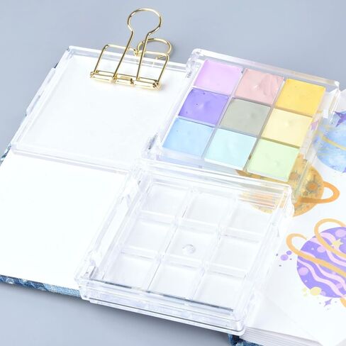 7 Wells Metallic Paint Storage Palette Box,Mini Travel Paint Palette Box for Watercolor Painting, Acrylic and Oil Painting Paint Saver with Lid and Mixing Tray in Saudi Arabia