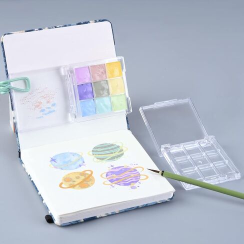 7 Wells Metallic Paint Storage Palette Box,Mini Travel Paint Palette Box for Watercolor Painting, Acrylic and Oil Painting Paint Saver with Lid and Mixing Tray in Saudi Arabia