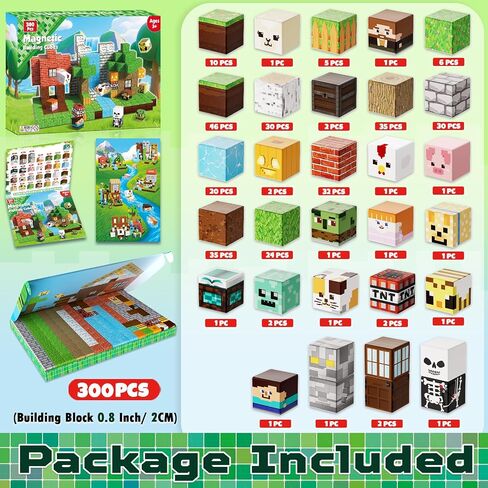300PCS Magnetic Blocks - Magnetic Building Blocks, Stacking Magnet Cubes Toys, STEM Montessori Sensory Game Toys for Kids Boys and Girls Ages 3 4 5 6 7 8 Birthday Gifts in Saudi Arabia