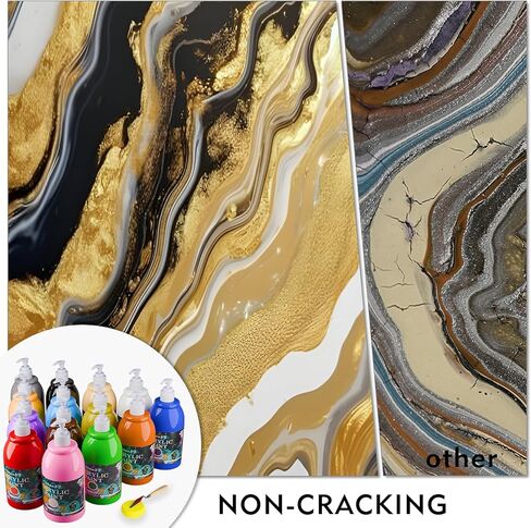 مجموعات طلاء الأكريليك للبالغين ، 14 لونًا كبيرًا من أكريليك الدهانات الأكريليك مجموعات اللوحة الفنية الصباغ الغنية للفنانين/المبتدئين ، مجموعات الطلاء الأكريليك للقماش مع المضخة ، عجلة الألوان (10 أوقية/300 مل) in Kuwait