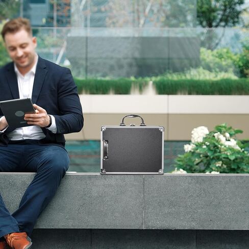 Metal Clipboard Storage Box with Key Lock and Handle, 12x9 Inch Aluminum Clipboard Case, Portable Small Briefcase with Binder, Heavy Duty Paper Organizer for Office Business Men, Letter Size in Saudi Arabia