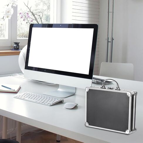 Metal Clipboard Storage Box with Key Lock and Handle, 12x9 Inch Aluminum Clipboard Case, Portable Small Briefcase with Binder, Heavy Duty Paper Organizer for Office Business Men, Letter Size in Saudi Arabia