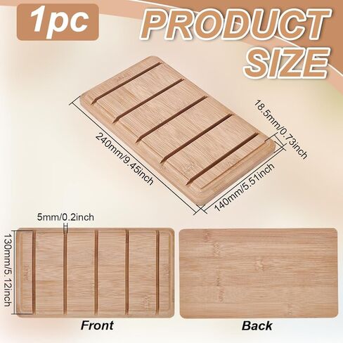 حافظة الحافظة الخشبية الحافظة الخشبية 9.45x5.5x0.7inch Papayawhip Color Bamboo Holder مع 5 فتحات مستطيل الخيزران منظم الوثائق in Kuwait