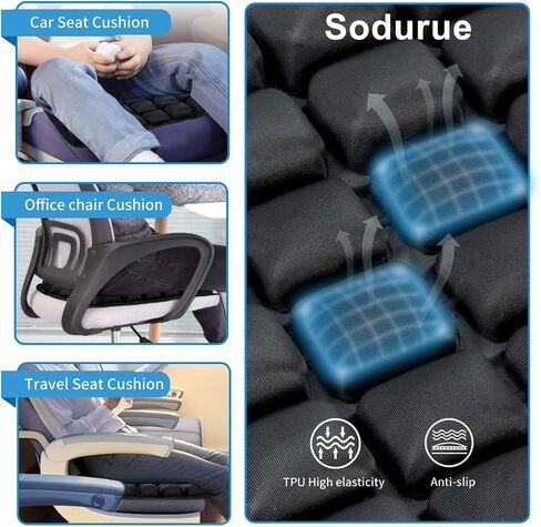 Sodurue Cushion Cushion Airplane Seat ، وسادة مقعد للطائرات للرحلات الطويلة ، وسادة مقعد متحرك من النوع المقابل للسيارة ، والمكتب ، والملعب ، ودعم الراحة المريحة ، والخدمة الشديدة (36 حقيبة هوائية) in Kuwait