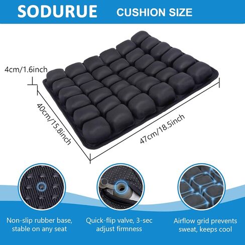 Sodurue Cushion Cushion Airplane Seat ، وسادة مقعد للطائرات للرحلات الطويلة ، وسادة مقعد متحرك من النوع المقابل للسيارة ، والمكتب ، والملعب ، ودعم الراحة المريحة ، والخدمة الشديدة (36 حقيبة هوائية) in Kuwait