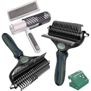Dog Brush Set - 2-in-1 Double-Sided Slicker Brush for Dogs | Dog Brush for Shedding & Long/Short Haired Dogs, Fur Remover Roller for Efficient Cleanup, Shedding Solution for Multi-Pet Homes（3PCS） in Kuwait
