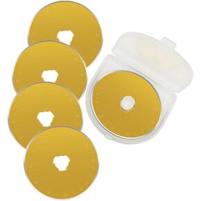 Generic Rotary Cutter Blades,60mm Replacement Blades 5-Pack,Compatible with Fiskars,Martelli,Dremel,Truecut,DAFA,Fabric Cutting Blades Refill for Quilting Sewing Arts &Crafts,SKS-7,(Titanium Coated) in Kuwait