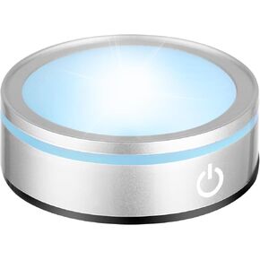 حامل عرض دائري بقاعدة إضاءة LED EUSTUMA غير قابلة للانزلاق بمجموعة متنوعة من الألوان، مناسب للأعمال الفنية الكروية الزجاجية والكريستالية، وتزيين حفلات العطلات. (بدون دوران) (قاعدة مسطحة) in Kuwait